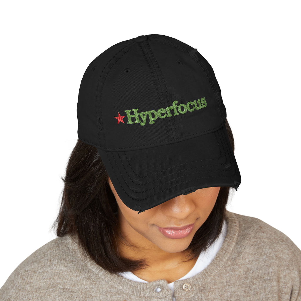 UNHINGEDBrands "Hyperfocus"  Distressed Dad Hat