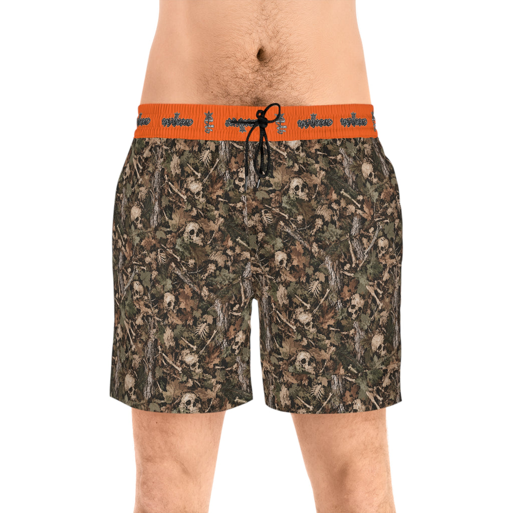 Men's Snake Print Swim Shorts – Mid-Length All-Over-Print Beach Trunks