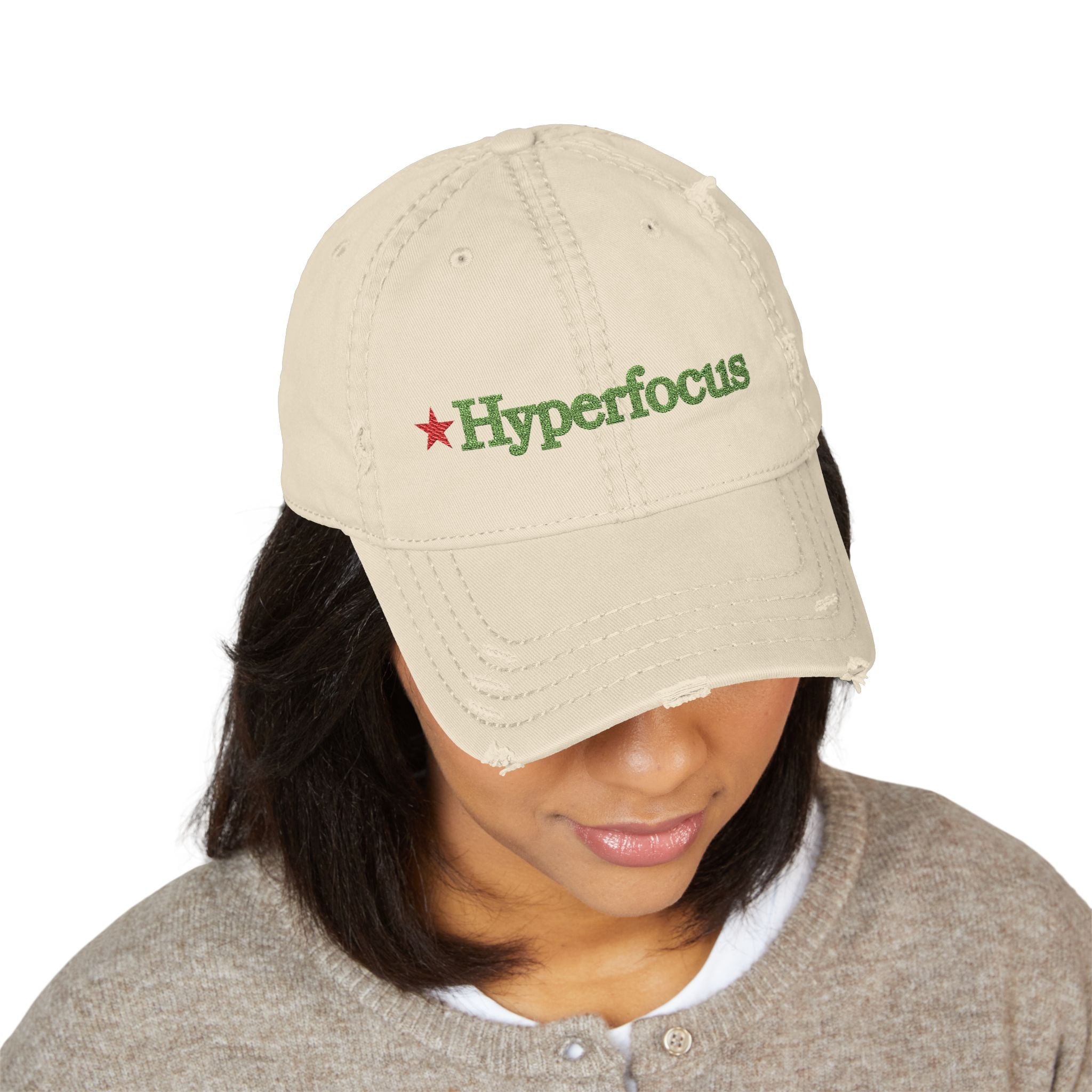 UNHINGEDBrands "Hyperfocus"  Distressed Dad Hat