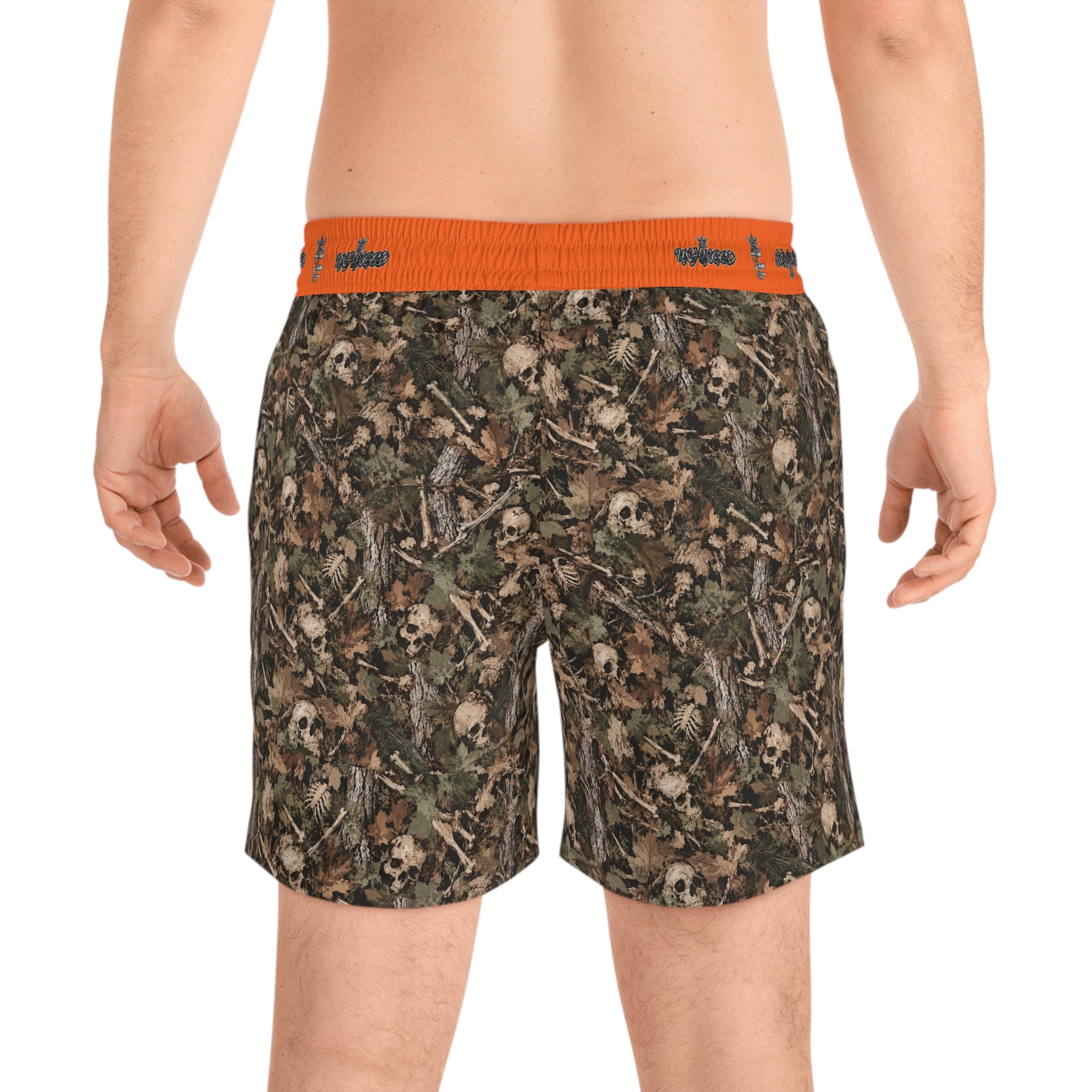Men's Snake Print Swim Shorts – Mid-Length All-Over-Print Beach Trunks