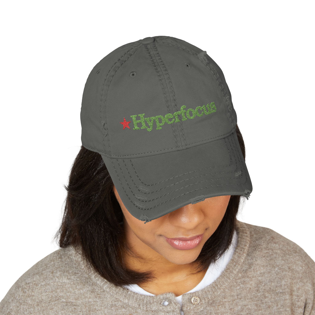 UNHINGEDBrands "Hyperfocus"  Distressed Dad Hat