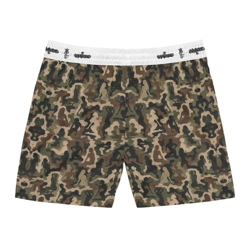 Men's Snake Print Swim Shorts – Mid-Length All-Over-Print Beach Trunks
