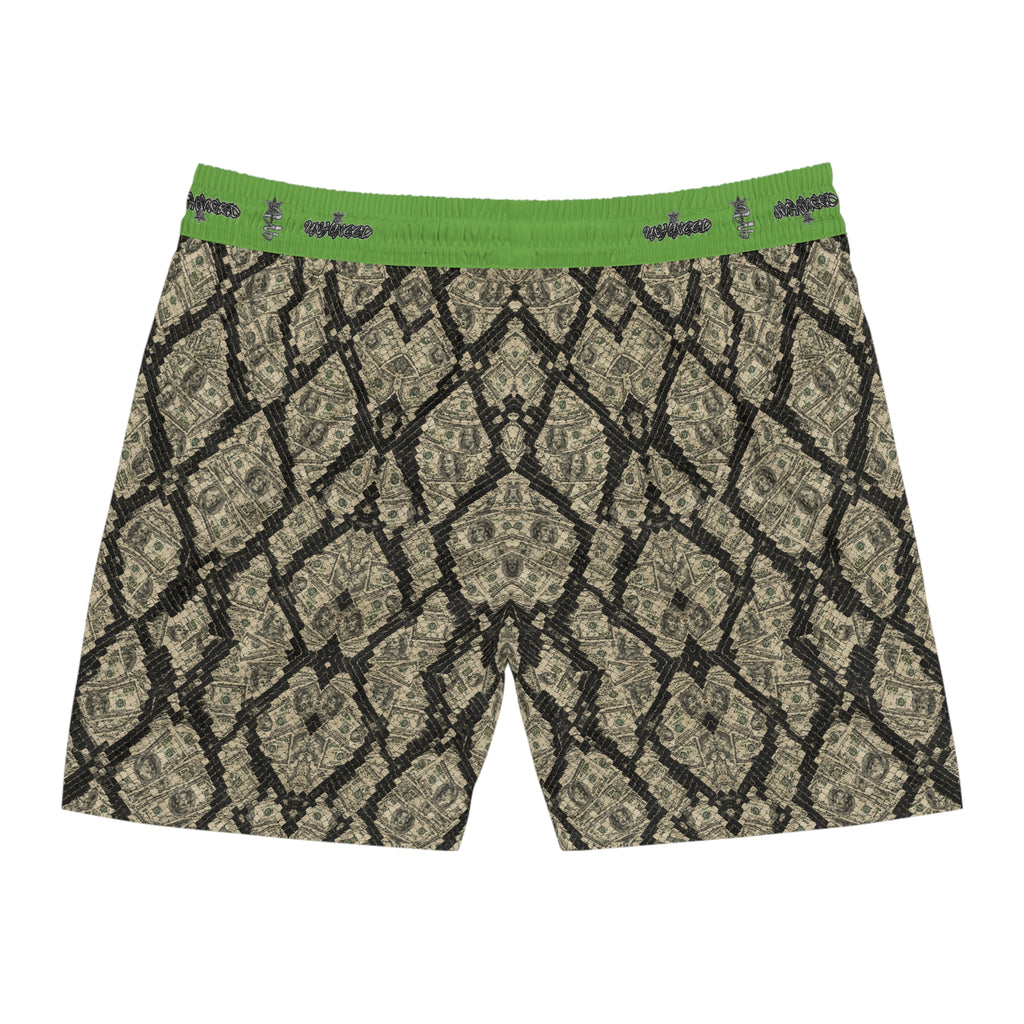 Men's Snake Print Swim Shorts – Mid-Length All-Over-Print Beach Trunks