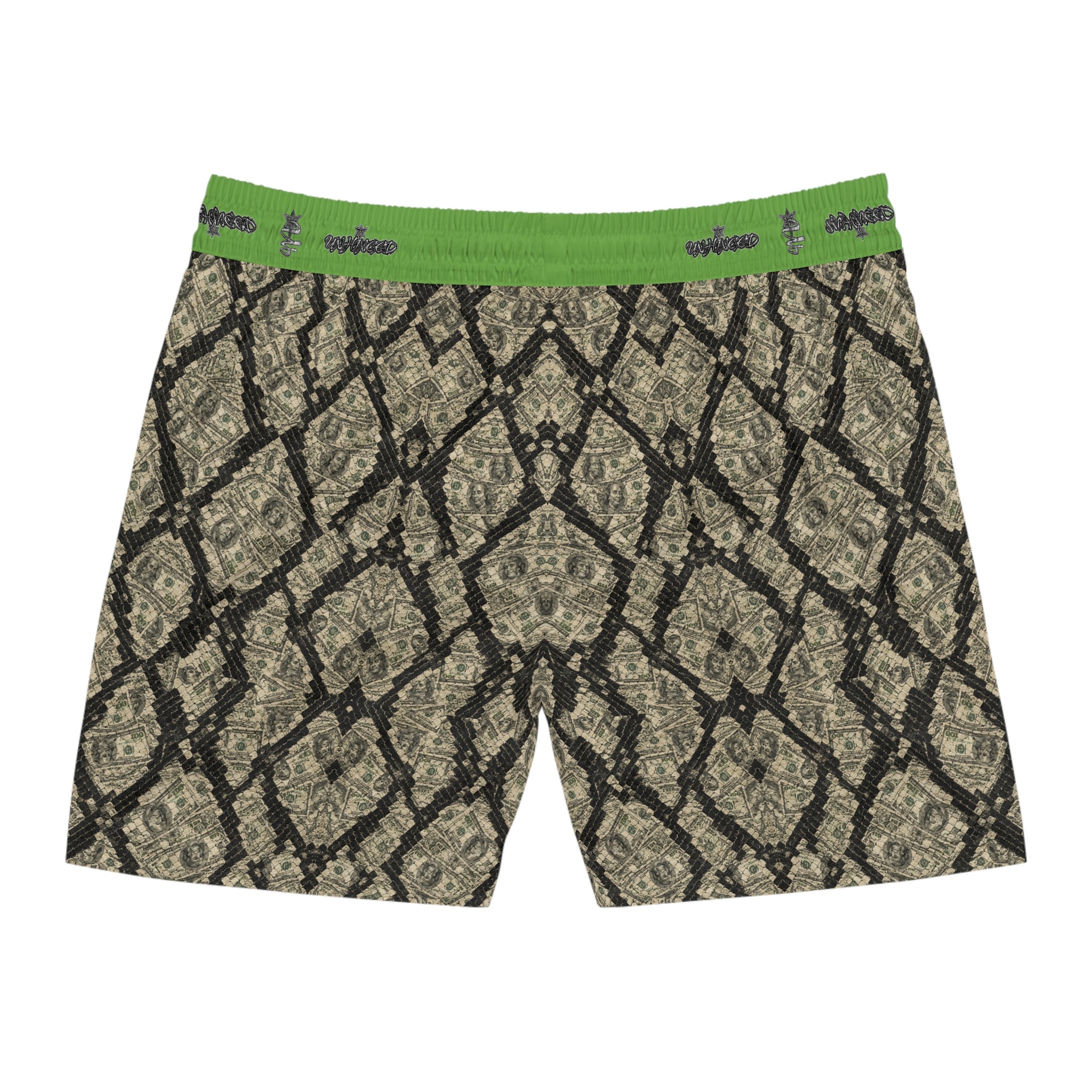 Men's Snake Print Swim Shorts – Mid-Length All-Over-Print Beach Trunks