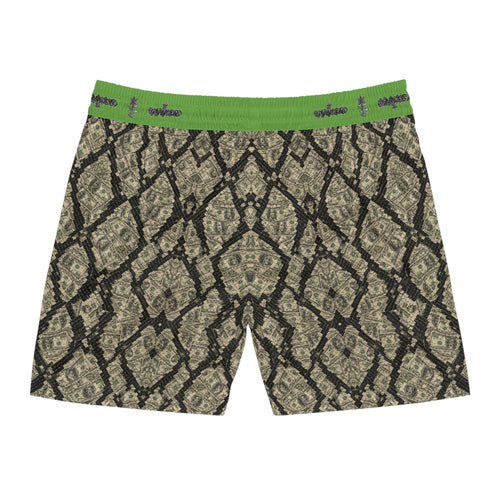 Men's Snake Print Swim Shorts – Mid-Length All-Over-Print Beach Trunks