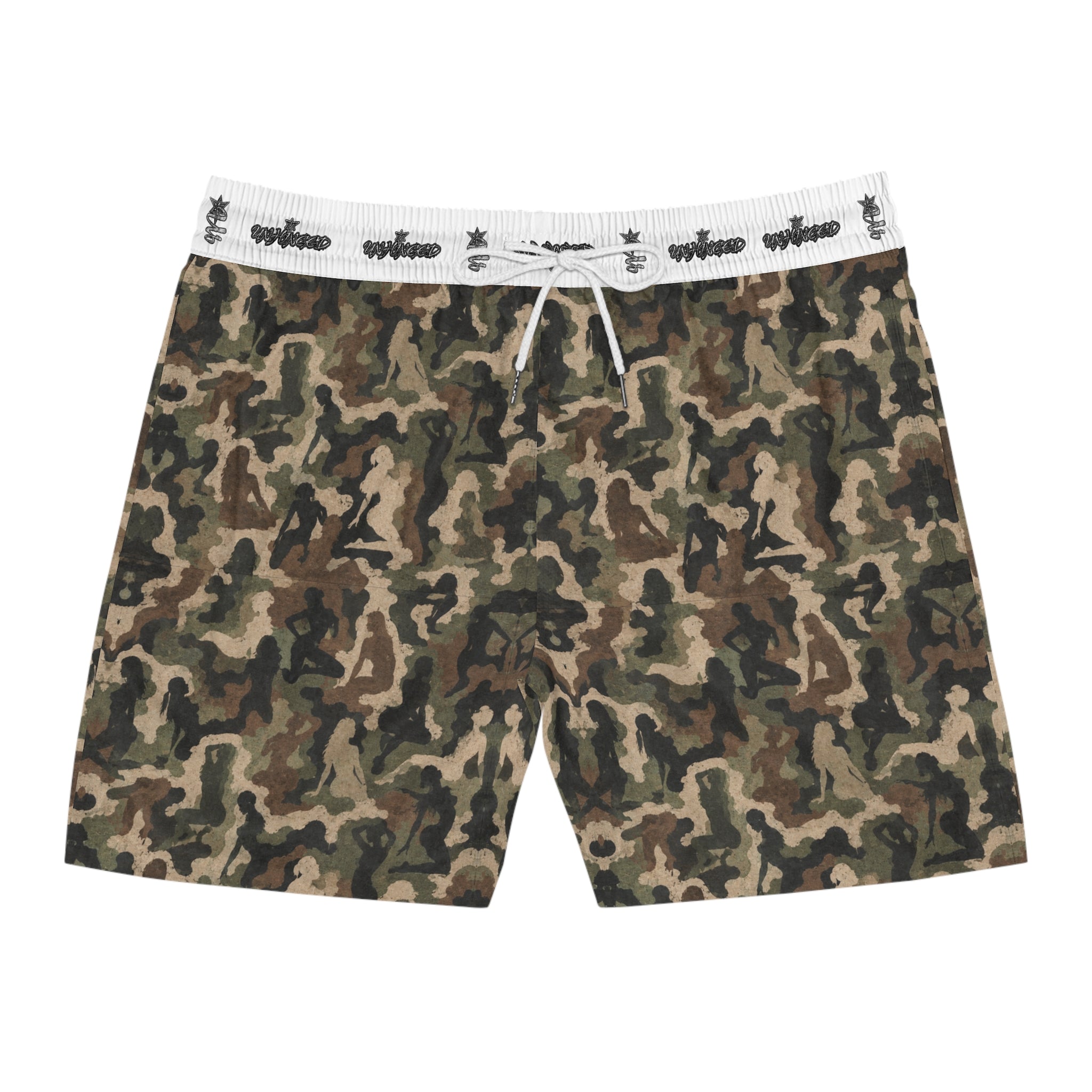 Men's Snake Print Swim Shorts – Mid-Length All-Over-Print Beach Trunks