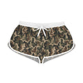 Camo Graffiti Women's Relaxed Shorts — Olive Camouflage Print