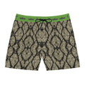 Men's Snake Print Swim Shorts – Mid-Length All-Over-Print Beach Trunks