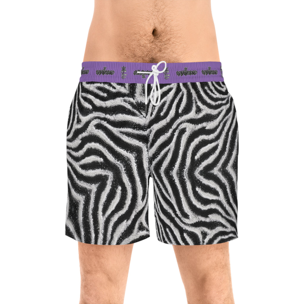Men's Snake Print Swim Shorts – Mid-Length All-Over-Print Beach Trunks
