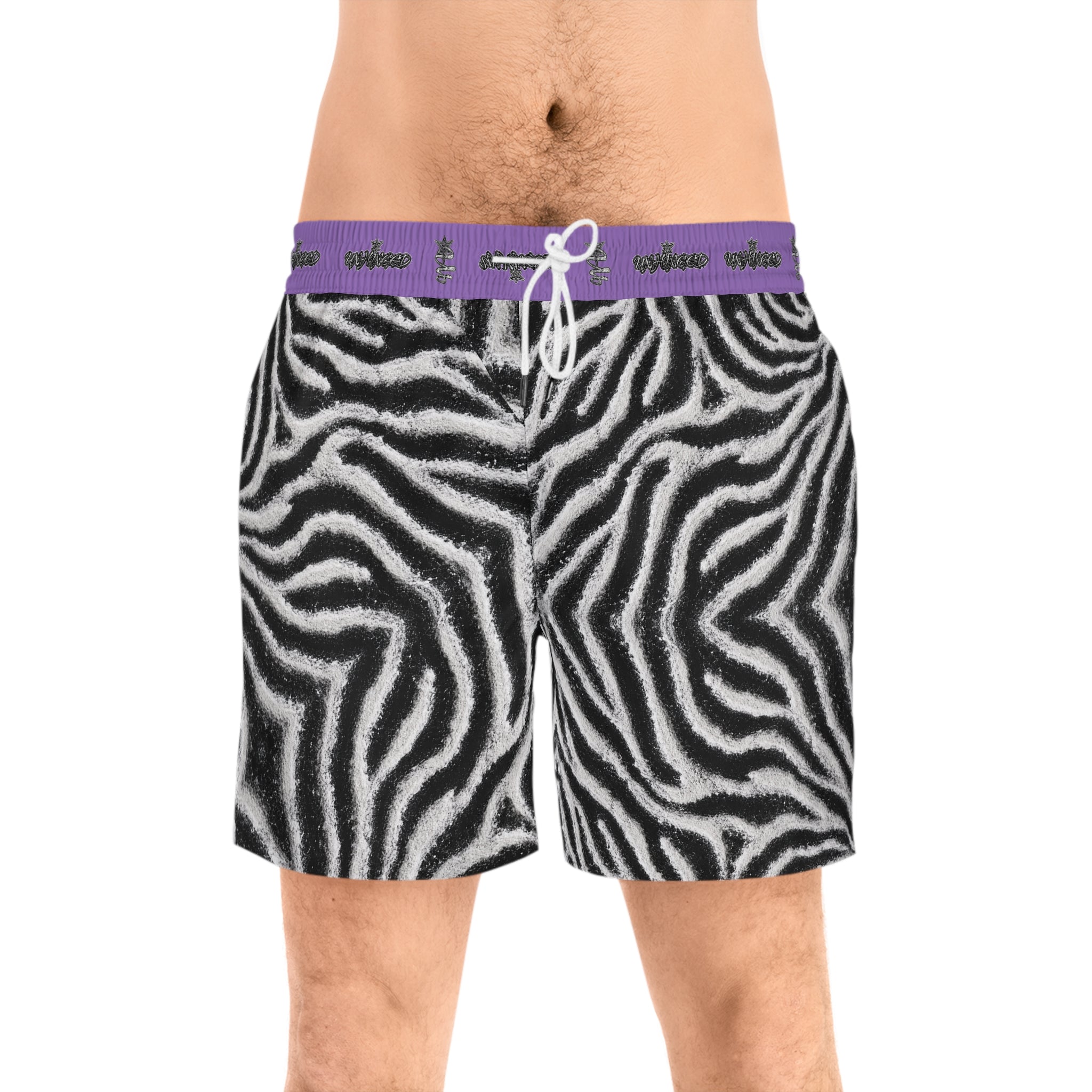 Men's Snake Print Swim Shorts – Mid-Length All-Over-Print Beach Trunks
